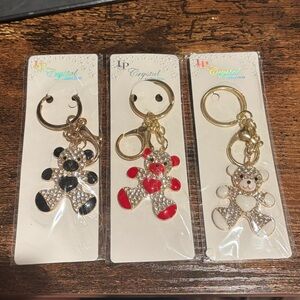 Crystal Teddy Bear Keychain - One